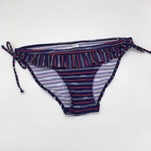 ASOS Nautical Rope Striped Ruffle Swim Bottom - 8